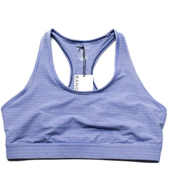 NWT Bandier Front Row Bra in Navy Gingham 💙🤍💙 - Picture 5 of 13